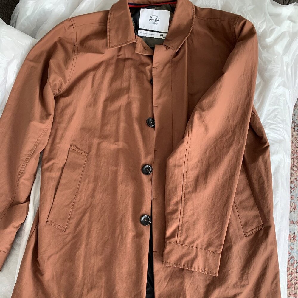 Herschel Supply Co. Men's Trench Brown - Water Resistant Jacket - SMALL/LIKE NEW
